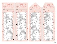 three bookmarks with words on them and stars