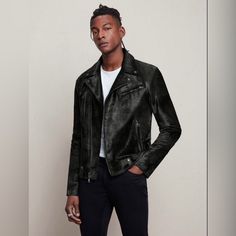 Brand New John Varvatos Collection Calfskin Biker Jacket Sold Out At $2998. Size Eu 52 Usa 42 Condition Is New With Tags. Calfskin Biker Jacket Calfskin Adds A Luxurious Textural Component To The Wardrobe Essential Biker Jacket. With An Asymmetrical Zip Front Closure, Multiple Pockets, Button Details, And Zipper Sleeves This Jacket Maximizes Style Versatility. The Calf Hair Is Hand Dyed For A Tie-Dye Effect Ensuring Each Piece Is One Of A Kind. Calfskin Hair Biker Jacket Asymmetric Zip Closure M Formal Fall Biker Outerwear, Designer Long Sleeve Leather Jacket For Business, Luxury Biker Jacket For Formal Fall Occasions, Designer Long Sleeve Biker Jacket For Workwear, Modern Formal Biker Jacket For Fall, Luxury Formal Biker Jacket For Fall, Designer Fitted Leather Jacket With Zip Fly, Designer Fitted Biker Jacket With Zipper, Designer Fitted Biker Jacket With Zipper Closure