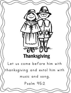 a black and white thanksgiving card with an image of two children