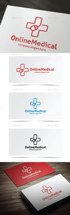 some business cards with medical logos on them