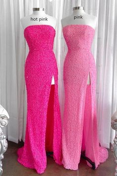 Sequins Prom Dress, Long Formal Dress, Pink Dresses, Wedding Dresses Strapless, فستان سهرة, Pink Sequin