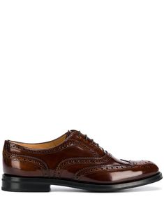 Looking for some brogues to love? Step right this way and be amazed by the smooth calf leather construction on these Church's ones. No more wandering around. Featuring a round toe, a lace-up front fastening, a brand embossed insole, a flat leather sole and brogue detailing. Church's Shoes, Woman Outfit, Oxford Brogues, Brown Oxfords, Leather Brogues, Ballet Flat Shoes, Pump Sandals, Top Shoes, No More