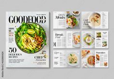 an image of a magazine cover with food on the front and back pages in it