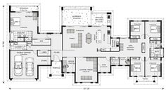 the floor plan for a house with two car garages and an attached living area