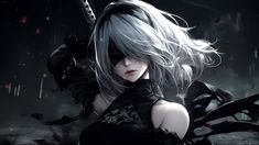 Nier Wallpapers, 2b Wallpaper, Dark Souls Artwork, 2b Nier Autómata, Live Backgrounds, Adventure Time Wallpaper, Wallpaper Animes, Nier Automata, Beautiful Dark Art