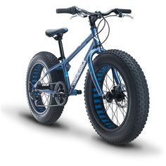 an image of a bike that is blue and black on the front wheel rims