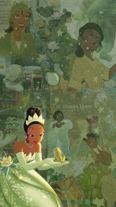 the princess and the frog is depicted in this disney movie poster, which features an image of