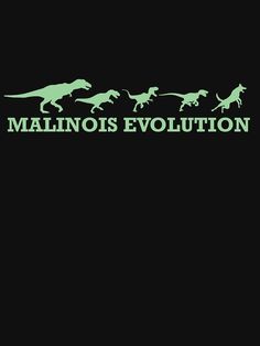 a black background with green silhouettes of dinosaurs and the words'mallois evolution '