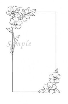 a drawing of flowers on a white background