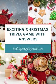 Exciting Christmas trivia game with answers, decorated with festive holiday images. Christmas Trivia Games With Answers, Printable Christmas Party Games, Christmas Trivia Game, Holiday Trivia