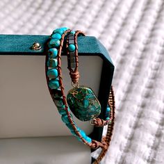 Belove Turquoise Wrap Bracelet Adjustable Leather/Turquoise 20”- 23” Never Worn Original Box Gorgeous Bracelet Turquoise Hand Wrapped Wrap Bracelet Gift, Adjustable Turquoise Hand Wrapped Jewelry, Turquoise Wrap Bracelet, Ar Accessories, Gorgeous Bracelet, Walker Boots, Fit N Flare Dress, Rain And Snow Boots, Leather Jewelry