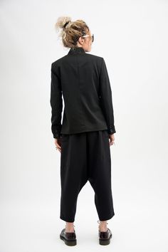 Update your streetwear with the Harem pants women. These Foll Loose fitting pants women feature a low waisted construction, front asymmetric button closure. The pants have two side pockets for convenient storage. This Navy pants for women is designed to flatter every body type and fit numerous occasions. When we designed thes harem pants we focus on the versatility of each model to make it a perfect match for your favorite accessories and wardrobe pieces. Perfect for slaying in the streets, pair Fitted Ankle-length Harem Pants With Pockets, Baggy High-waisted Harem Pants, Versatile Style, Versatile Baggy High-waisted Harem Pants, Versatile Baggy Harem Pants, Fitted Harem Pants With Pockets For Fall, Fitted Harem Pants With Pockets And Tapered Leg, Fitted Tapered Leg Harem Pants With Pockets, Fall Drop Crotch Harem Pants With Pockets, Fitted Tapered Leg Harem Pants For Fall