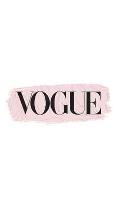 the word'voge'is painted in black and pink on a white background