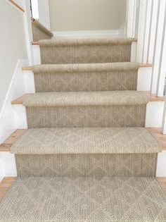 Geometric diamond carpet stair runner The Carpet Workroom Boston Massachusetts Beach House Carpet Stairs, Diamond Pattern Stair Runner, Diamond Stair Runner, Transitional Stair Runner, Neutral Stair Runner Ideas, Traditional Stair Runner, Staircase Runner Carpet, Pattern Carpet On Stairs, Patterned Carpet On Stairs