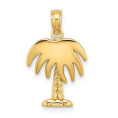 Experience The Elegance Of The Charleston Palm Tree Charm, Meticulously Crafted In 10k Gold. This Exquisite Charm Measures 0.57 Inches In Height And 0.49 Inches In Width, Making It A Delicate Yet Eye-Catching Accessory. Weighing Just 0.66 Grams, It Is Lightweight Enough For Everyday Wear While Still Showcasing A Luxurious Shine. The Intricate Design Captures The Essence Of Charleston's Iconic Palm Trees, Making It A Perfect Keepsake Or Gift For Anyone Who Loves This Picturesque City. For A Bette Palm Tree Pendant, Rose Jewelry, Tree Pendant, Gold Polish, Fine Jewellery Necklace, Selling Jewelry, Jewelry Gift Box, Gold Material, Palm Tree