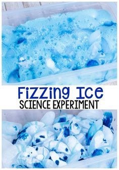 the science experiment for fizziing ice is an easy and fun way to learn how to