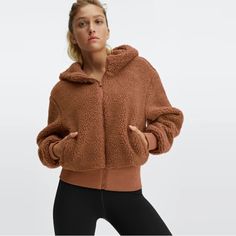 New With Tags Fabletics Summit Sherpa Jacket Color: Toffee Size: Various - Select Size. Xxl Shown In Pictures. Approx 25” From Shoulder To Bottom Hem. Description From Fabletics Website: Made From Recycled Sherpa, Our Cozy Jacket With Removable Hood Is Sure To Keep You Warm. Welt Pockets With Zipper Closure Also Make Sure To Keep Any Moisture At Bay. Features (External) Pocket Front Closure Zip Pockets Hood Fabric & Care 100% Recycled Polyester Tall Leggings, Cozy Jacket, Bra Size Charts, Sherpa Hoodie, Teddy Jacket, Classic Wardrobe, Sherpa Jacket, Toffee, Hoodie Jacket