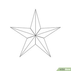 the outline of a star that is drawn in one point and has four pointed sides