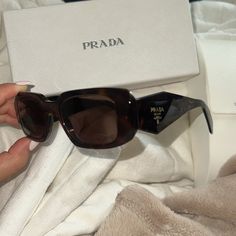 Worn A Few Times Pretty Much New Womens Prada Sunglasses, Prada Sunglasses Tortoiseshell, Luxury Brown Acetate Sunglasses, Prada Baroque Sunglasses, Prada Runway Sunglasses, Prada Sunglasses, Pretty Much, Brown Color, Tortoise