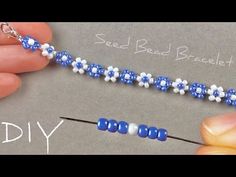 the bead bracelet is being made with beads