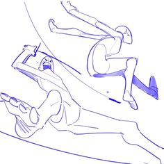 a drawing of two people doing tricks on skis