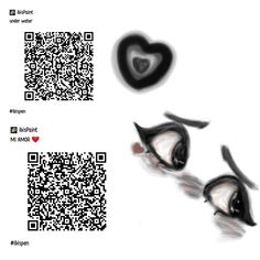 an image of two hearts with qr code for each one on the left and right side