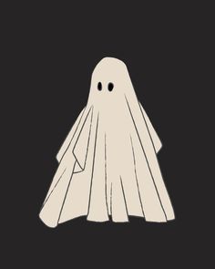 a white ghost floating in the air on a black background