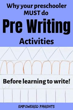 a poster with the words, why your preschool must do pre writing activities before learning to write