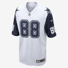 HIGHLIGHT YOUR LOYALTY TO YOUR TEAM. Rep your team and favorite player with the NFL Dallas Cowboys Jersey. Proper ventilation and a loose, roomy fit help keep you comfortable on game day. Benefits Screen-printed name, number and team mark offer lightweight durability. Ventilation over major heat zones helps keep you cool. Product Details Loose fit for a roomy feel NFL shield at V-neck Tagless neck label Woven jock tag 100% polyester Machine wash Imported Style: 67NMDC2A7RF; Color: White; Size: X White Jersey With Team Name For Game Day, White Varsity Jersey For Sports Events, White Team Name Jersey For Sports Fans, White Jersey For Baseball Season Game Day, White Jersey For Baseball Game Day, White Baseball Season Team Jersey, White Team Name Jersey For Fans, White Jersey For Baseball Season Team Events, White Varsity Jersey For Football Season