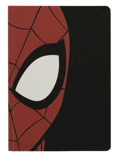 a close up of a spiderman face on a black and red tile wallpaper