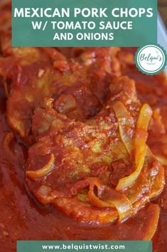 mexican pork chops with tomato sauce and onions