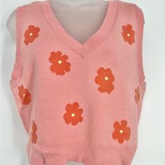 Full Tilt Cropped Flowered Sweater-T1 Nwt Size Xxl Ptp -18 Runs Small 49% Viscose 30% Polyester 21% Nylon Color Is Light Coral With Orange And Yellow Flowers Discount With Multiple Items Fast Shipping Five Star Seller Posh Ambassador Ii Cropped Button Up Sweater, Sweater Trends, Light Coral, White Halter Maxi Dress, Full Tilt, Orange And Yellow, Long Sleeve Knit Tops, Sleeveless Sweater, Five Star