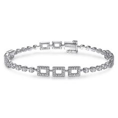 Formal Fine Jewelry Rectangular Bracelet, Fine Jewelry Rectangular Bracelet For Formal Occasions, Formal Rectangular Bracelet In Fine Jewelry Style, Rectangular Bracelet For Formal Occasions, Fine Jewelry, Luxury Silver Rectangular Tennis Bracelet, Formal Rectangular White Gold Bracelets, Elegant White Gold Rectangular Bracelet, Elegant Rectangular White Gold Bracelet, Luxury Silver Rectangular Diamond Bracelet