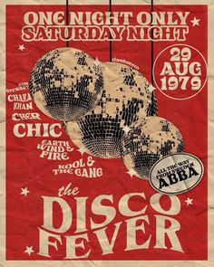 the disco fever concert poster for one night only on saturday, august 29, 1970