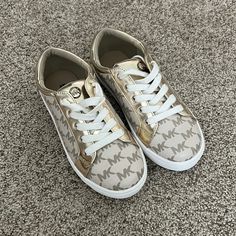 Brand New Mk Sneakers, Michael Kors Loafers, Casual Tennis Shoes, White Loafers, Michael Kors Sneakers, Girls Shoes Sneakers, Slipon Shoes, Girls High Top Sneakers, Toddler Girl Shoes