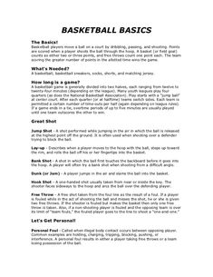 the basketball basics page is shown in black and white