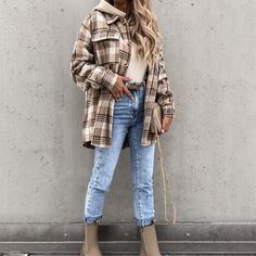 "On.Rack | Casual Oversized Hooded Checkered Plaid Loose Boyfriend Flannel Jacket Shacket with Hoodie #Fall #Autumn #Winter #2022 Model is wearing size S Height : 5' 8\" | Bust 32\" | Waist : 24\" | Hip : 34\" ** FREE HANDMADE MASK WITH ORDER ** On.Rack Established in 2018 in Los Angeles, CA as a fashion manufacturer. - Designs of On.Rack are a mix of contemporary, feminine & bohemian which cater to a wide range of age groups. - Committed to making a positive fashion impact on our customers. - O Mode Mantel, Womens Dress Suits, Single Breasted Coat, Plaid Coat, Hoodie Coat, Sleeves Clothing, Street Style Chic, Plaid Jacket, Winter Coats Women