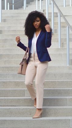 tan dinner outfits black women Work Outfits Frauen, Women Professional Attire, Classy Business Outfits, Business Professional Outfits, Pinterest Business, Professional Work Outfit, Spring Work Outfits, Wear To Work Dress, Business Casual Work