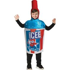 a young boy in an ice cream costume