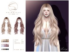 an image of a woman's long hair for the game hairstyle by kreae