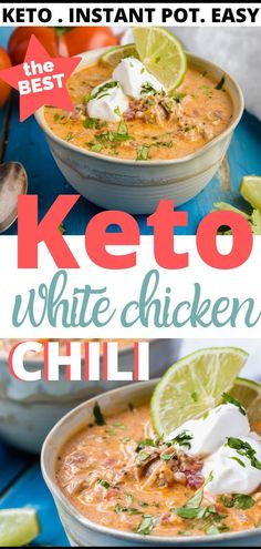 the keto white chicken chili is ready to be eaten