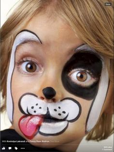 Another puppy Puppy Makeup, Puppy Face Paint, Dog Face Paints, Obličejové Masky, Face Painting Tutorials