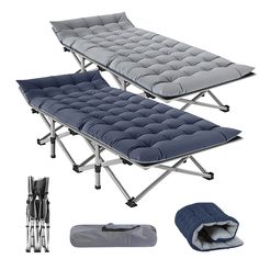 an inflatable bed and accessories for camping