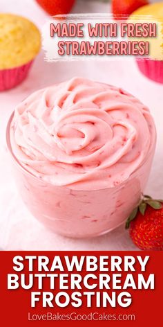 Strawberry Buttercream Frosting recipe Strawberry Whipped Cream Frosting, Strawberry Cream Cheese Frosting, Strawberry Whipped Cream