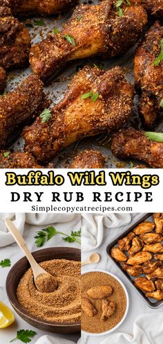 baked buffalo wild wings with spices and seasoning