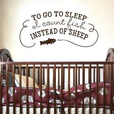 a wall decal that says to go to sleep i eat fish instead of sheep