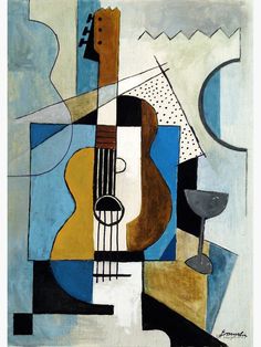 "Guitar cubist art painting music gift" Canvas Print by art2print | Redbubble Picasso Cubism, Cubist Paintings, Cubist Art, Cubism Art, Guitar Painting, Picasso Art, Soyut Sanat Tabloları, Musical Art