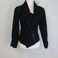 New With Tags Clocolor Size Medium 50% Cotton 50% Polyester Black Zip Up Blazer Coat. Brand New. No Flaws Measurements In Inches And Laid Flat 15" Across Shoulders 16" Across Chest Armpit To Armpit 21" Overall Length Black Half-zip Cotton Outerwear, Black Military Long Sleeve Blazer, Black Zip Ups, Blazer Coat, Blazer Jacket, Zip Ups, Overalls, Jackets & Coats, Jackets For Women