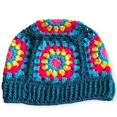 Elevate your winter style with our #GrannySquareBeanie, a cozy and stylish #accessory suitable for both women and men. Hand-crocheted with care, this unique #beanie features a #sunburstgrannysquare pattern, making it a perfect gift for her or him. Stay warm and fashionable in this boho-inspired hat. #crochettrends #pinterestfinds #crochetbeanie #summerhats #crochettrendyhat #winterhats Adjustable Hat For Cold Weather, Adjustable One Size Hat For Cold Weather, Adjustable One-size Hat For Cold Weather, Warm Beanie Hats For Festivals, Festival Crochet Hat, One Size Fits Most, Adjustable Winter Crochet Beanie Hat, Warm Crochet Cap For Outdoor, Adjustable Crochet Hat For Winter, Adjustable Crochet Beanie For Winter