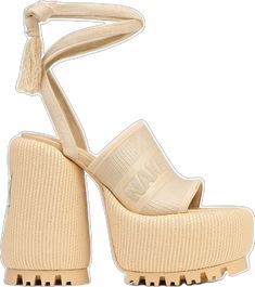 Luxury Summer Chunky Platform Heels, Luxury Chunky Platform Heels For Summer, Luxury Heels For Spring Vacation, Luxury Heels For Vacation In Spring, Designer Summer Platform Heels, Luxury Spring Vacation Heels, Luxury Platform Heels For The Beach, Luxury Summer Heels For Vacation, Designer Beige Heels For Summer